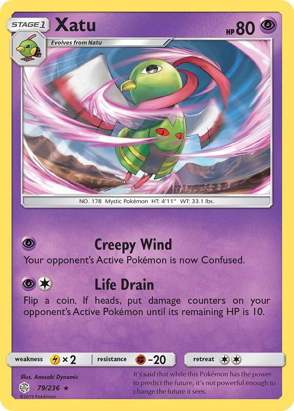 Xatu Pokemon card from SM - Cosmic Eclipse