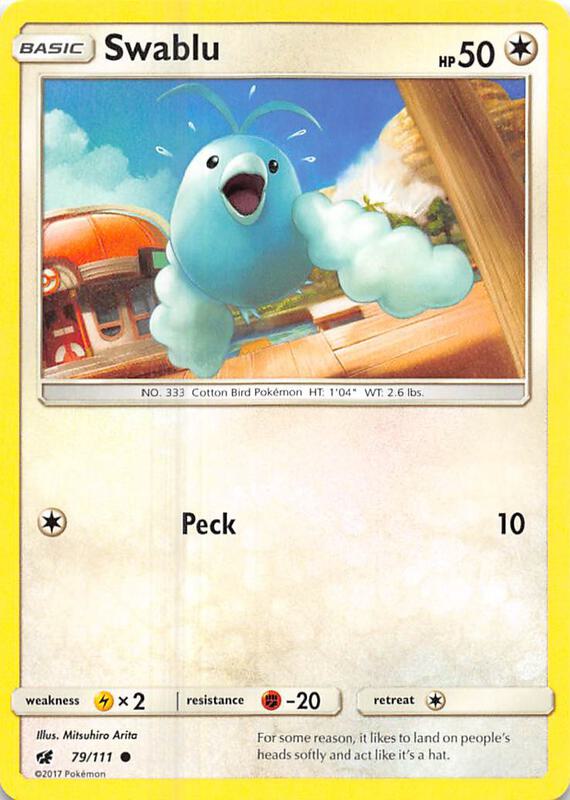 Swablu Pokemon card from SM - Crimson Invasion