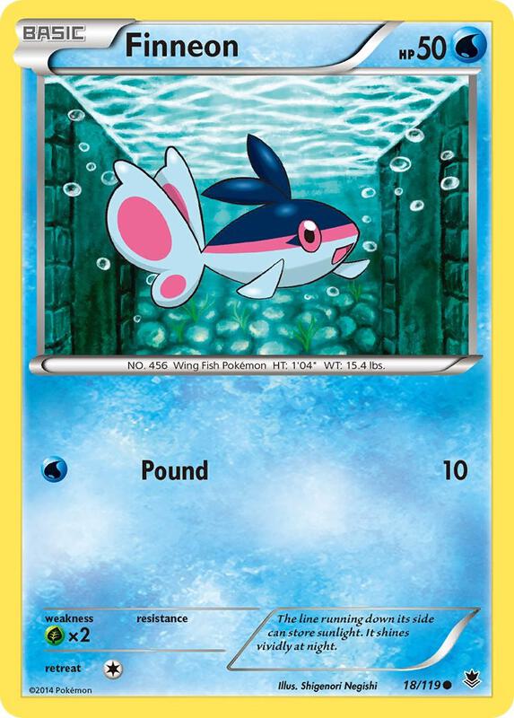 Finneon Pokemon card from XY - Phantom Forces