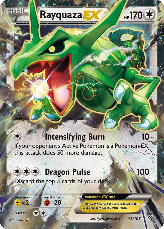Rayquaza EX (75) Pokemon card from XY - Roaring Skies
