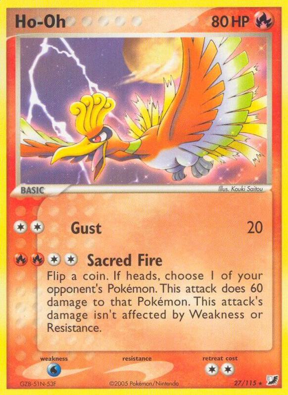 Ho-Oh Pokemon card from Unseen Forces