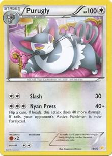 Purugly (19) Pokemon card from XY Trainer Kit: Pikachu Libre & Suicune