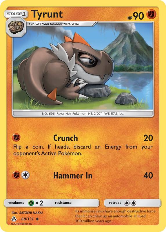Tyrunt Pokemon card from SM - Forbidden Light