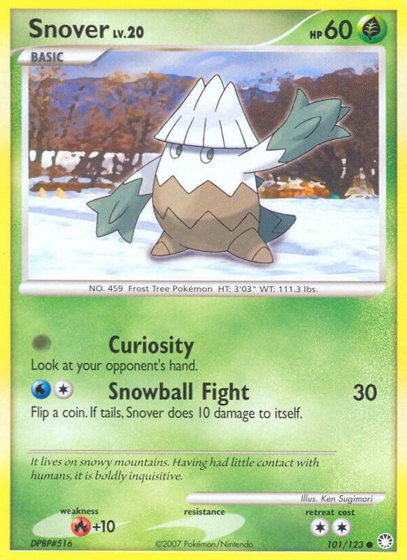 Snover Pokemon card from Mysterious Treasures