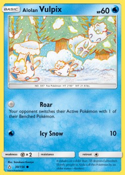 Alolan Vulpix Pokemon card from Ultra Prism