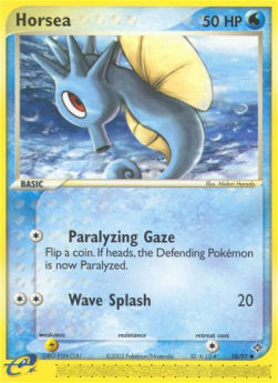 Horsea Pokemon card from EX Dragon