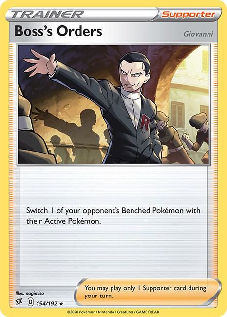 Boss's Orders Pokemon card from SWSH02: Rebel Clash