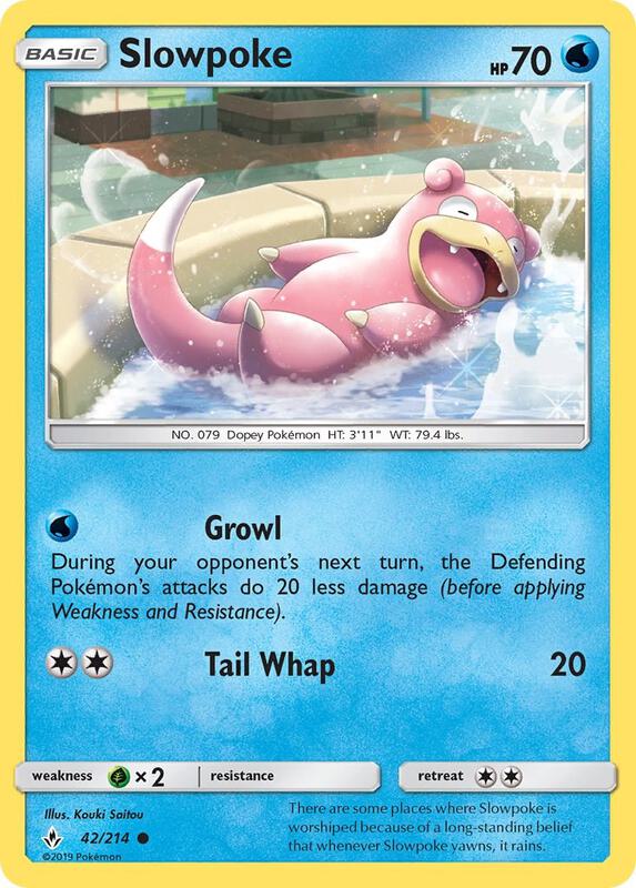 Slowpoke Pokemon card from SM - Unbroken Bonds