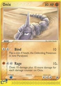 Onix (Holo) Pokemon card from EX Sandstorm