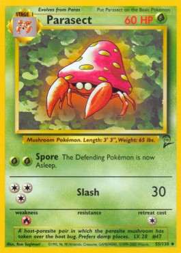 Parasect Pokemon card from Base Set 2