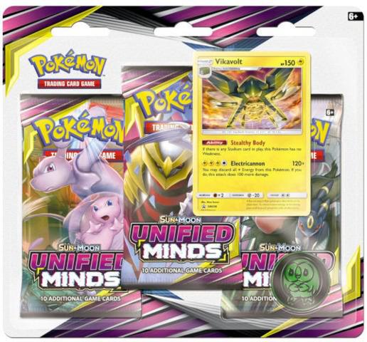 Unified Minds 3 Pack Blister [Vikavolt] Pokemon card from SM - Unified Minds