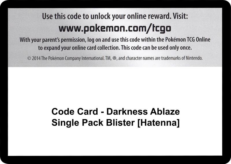 Code Card - Darkness Ablaze Single Pack Blister [Hatenna] Pokemon card from SWSH03: Darkness