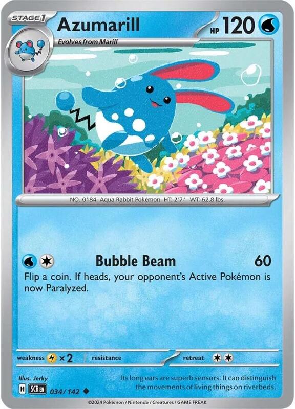 Azumarill Pokemon card from SV07: Stellar Crown