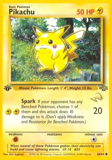 Pikachu [W Stamped] Pokemon card from WoTC Promo