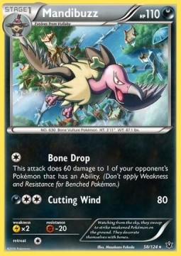 Mandibuzz Pokemon card from Fates Collide
