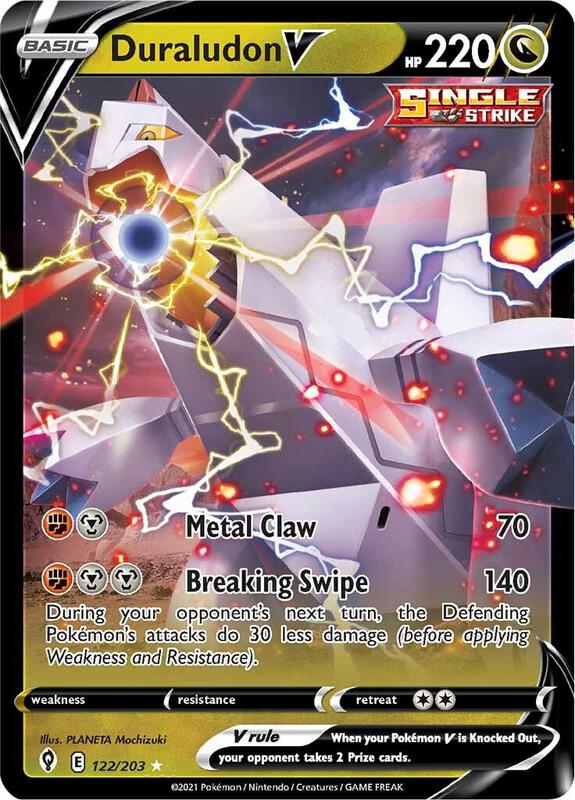Duraludon V Pokemon card from SWSH07: Evolving Skies