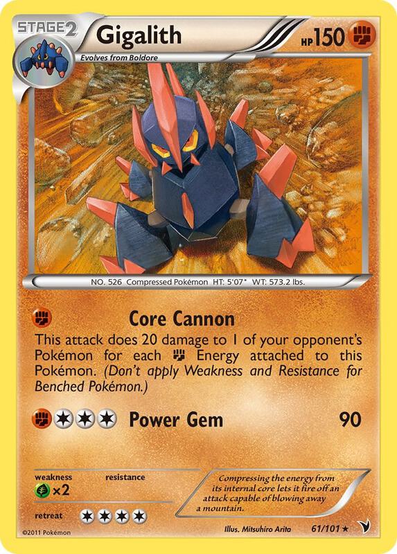 Gigalith Pokemon card from Noble Victories