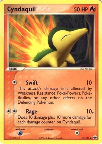 Cyndaquil Pokemon card from EX Battle Stadium