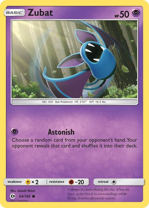 Zubat Pokemon card from SM Base Set
