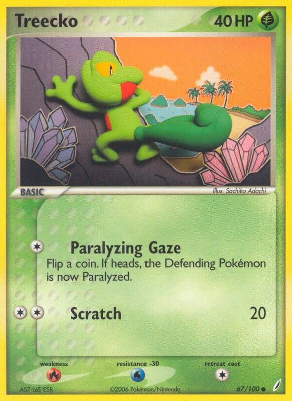 Treecko Pokemon card from Crystal Guardians