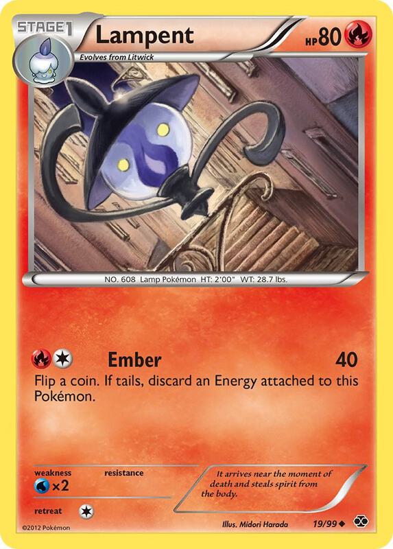 Lampent Pokemon card from Next Destinies