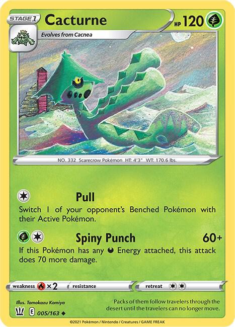 Cacturne Pokemon card from SWSH05: Battle Styles