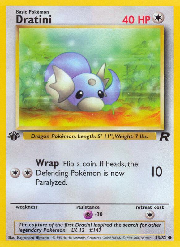Dratini Pokemon card from Team Rocket