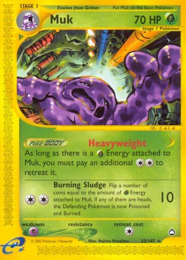 Muk Pokemon card from Aquapolis