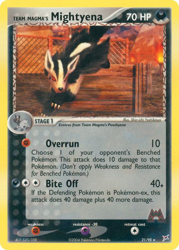 Team Magma's Mightyena Pokemon card from Team Magma vs Team Aqua