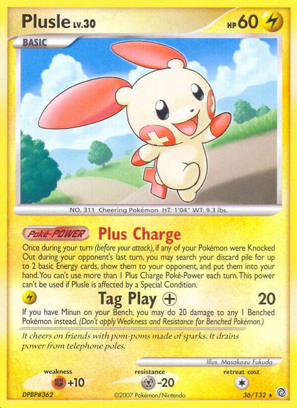 Plusle Pokemon card from Secret Wonders