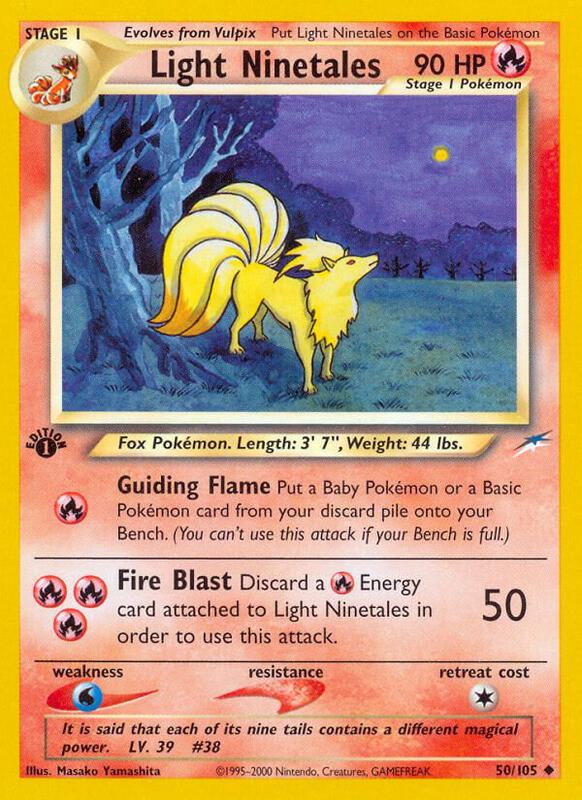 Light Ninetales Pokemon card from Neo Destiny