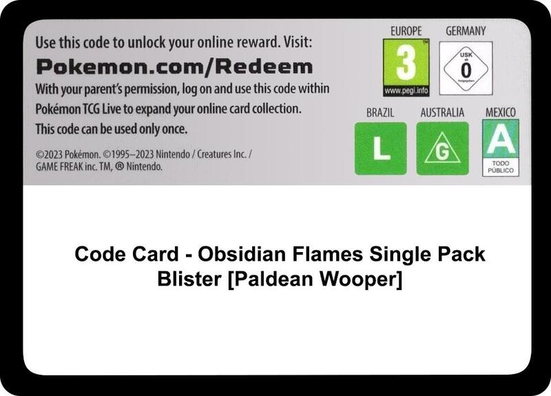 Code Card - Obsidian Flames Single Pack Blister [Paldean Wooper] Pokemon card from SV03: Obsidian