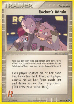 Rocket's Admin. Pokemon card from EX Team Rocket Returns