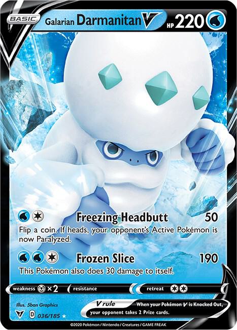 Galarian Darmanitan V Pokemon card from SWSH04: Vivid Voltage