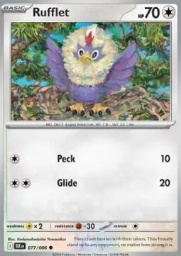 Rufflet Pokemon card from Black Bolt
