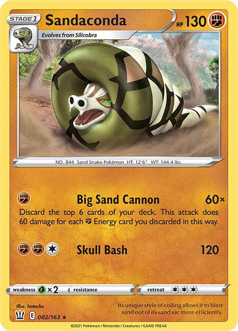 Sandaconda Pokemon card from SWSH05: Battle