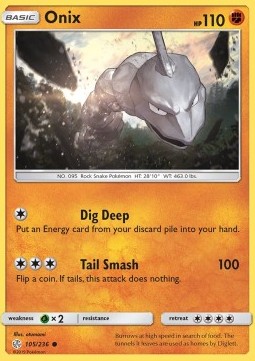 Onix Pokemon card from Cosmic Eclipse