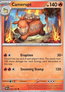 Camerupt Pokemon card from Obsidian Flames