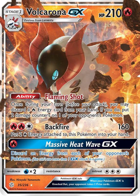 Volcarona GX Pokemon card from SM - Cosmic Eclipse