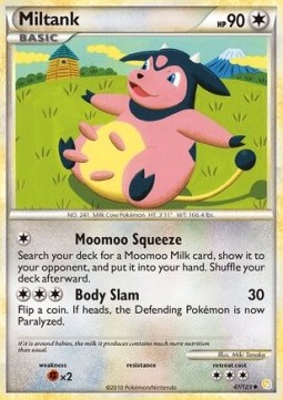 Miltank Pokemon card from HeartGold SoulSilver