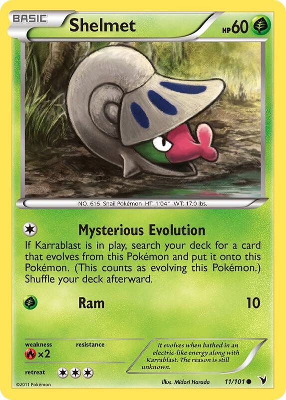 Shelmet Pokemon card from Noble Victories