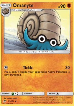 Omanyte Pokemon card from Team Up