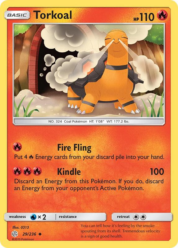 Torkoal Pokemon card from SM - Cosmic Eclipse