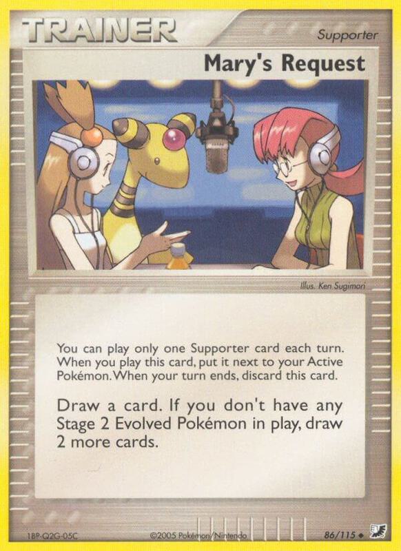 Mary's Request Pokemon card from Unseen Forces