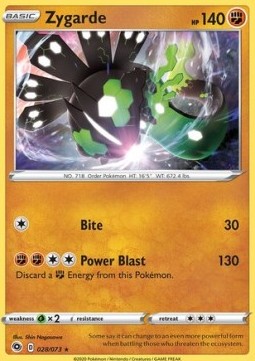 Zygarde Pokemon card from Champion's Path