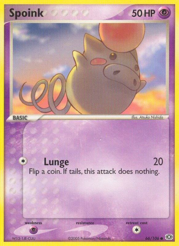 Spoink Pokemon card from Emerald
