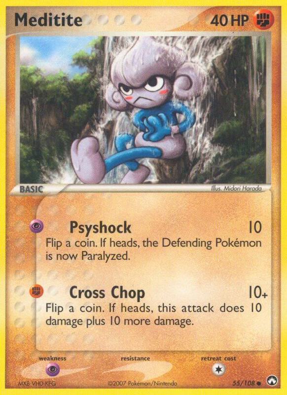 Meditite Pokemon card from Power Keepers