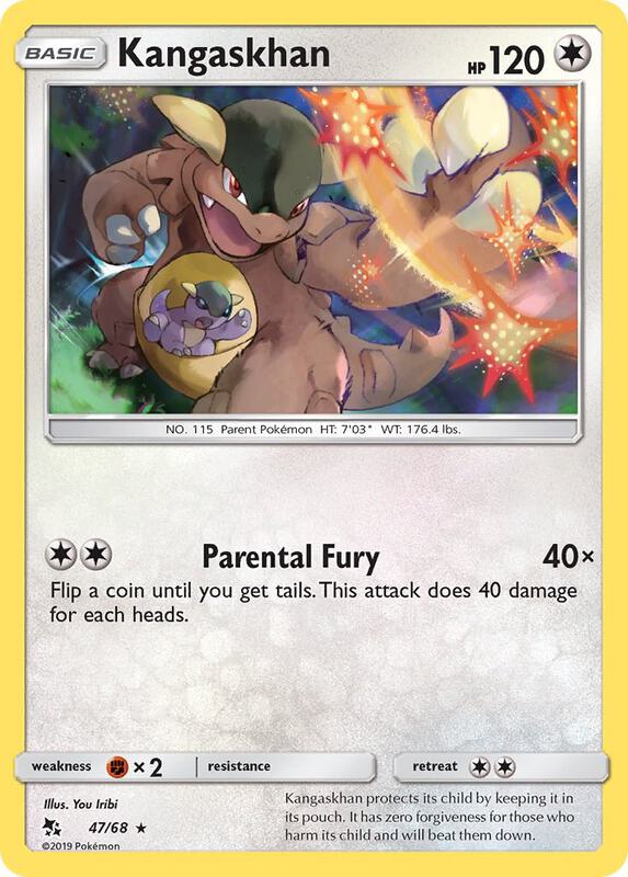 Kangaskhan Pokemon card from Hidden Fates