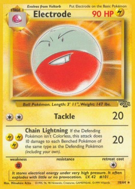 Electrode Pokemon card from Jungle