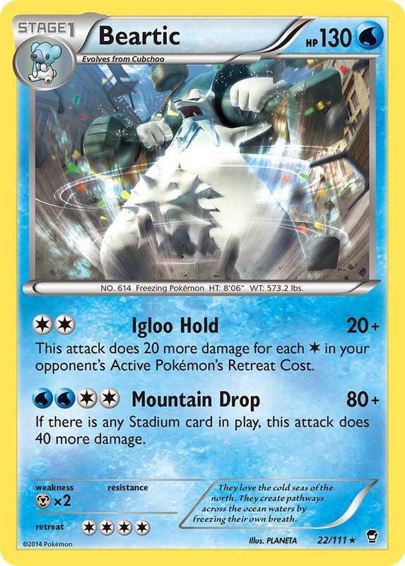 Beartic Pokemon card from XY - Furious Fists